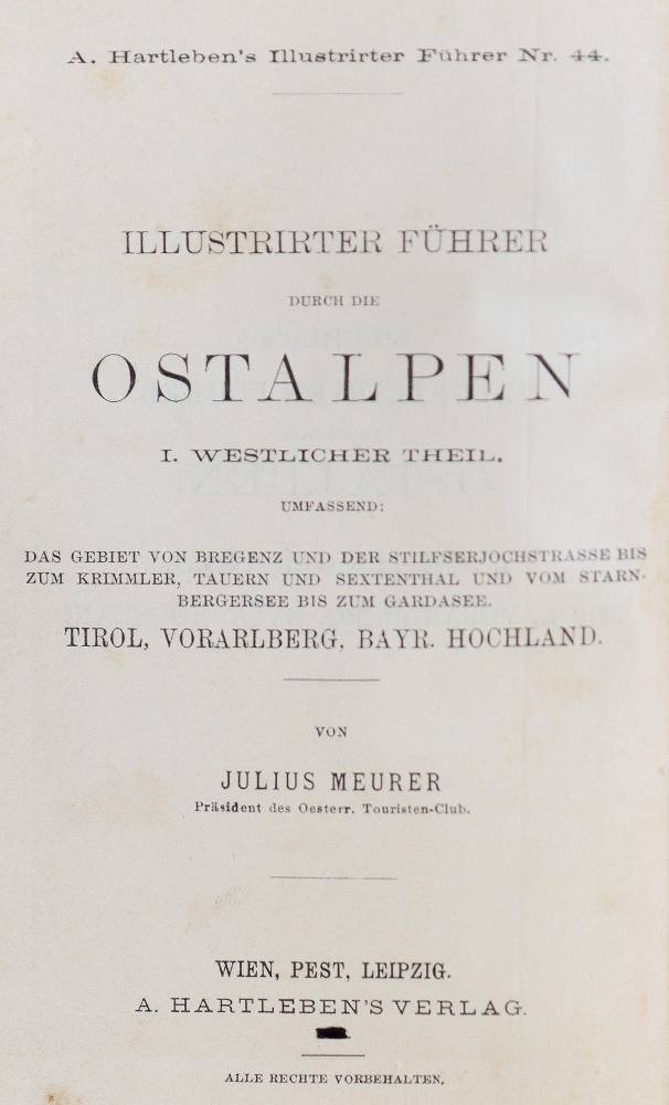 Große Abbildung Nr.2: 138-2554 Meurer,J.: (Verschiedene Länder - Geschichte, Alpen und Alpinismus)
