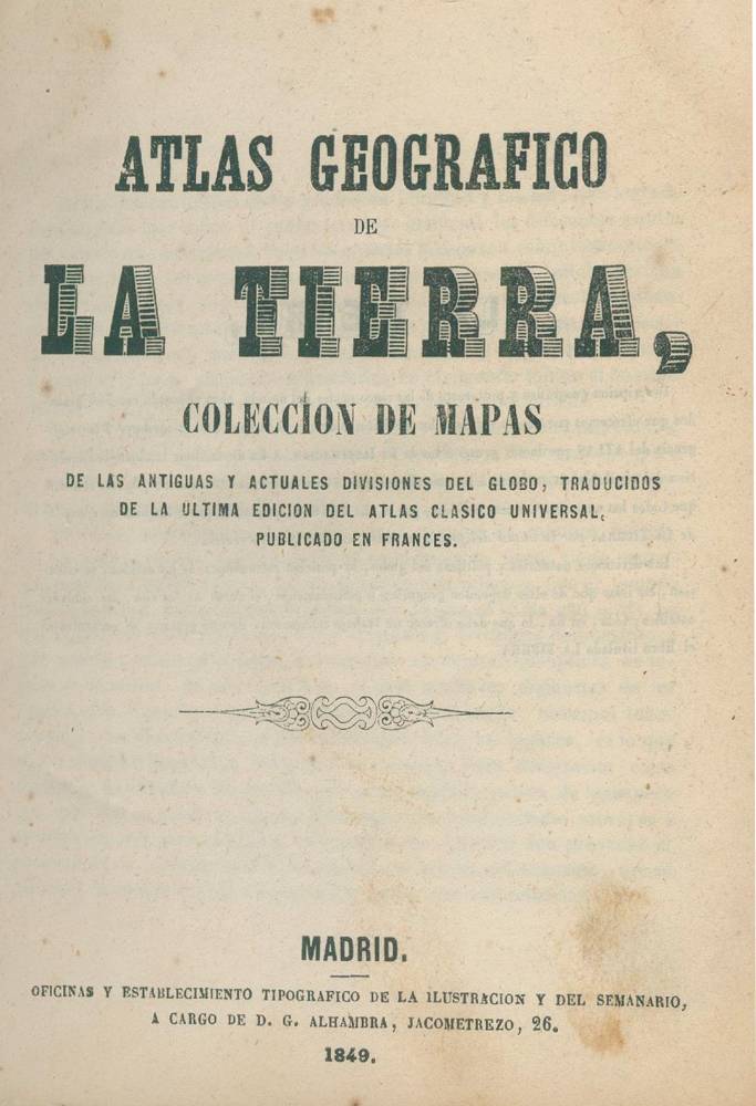 Große Abbildung Nr.1: 138-2572 Atlas geografico de la tierra,: (Verschiedene Länder - Geschichte, Atlanten)