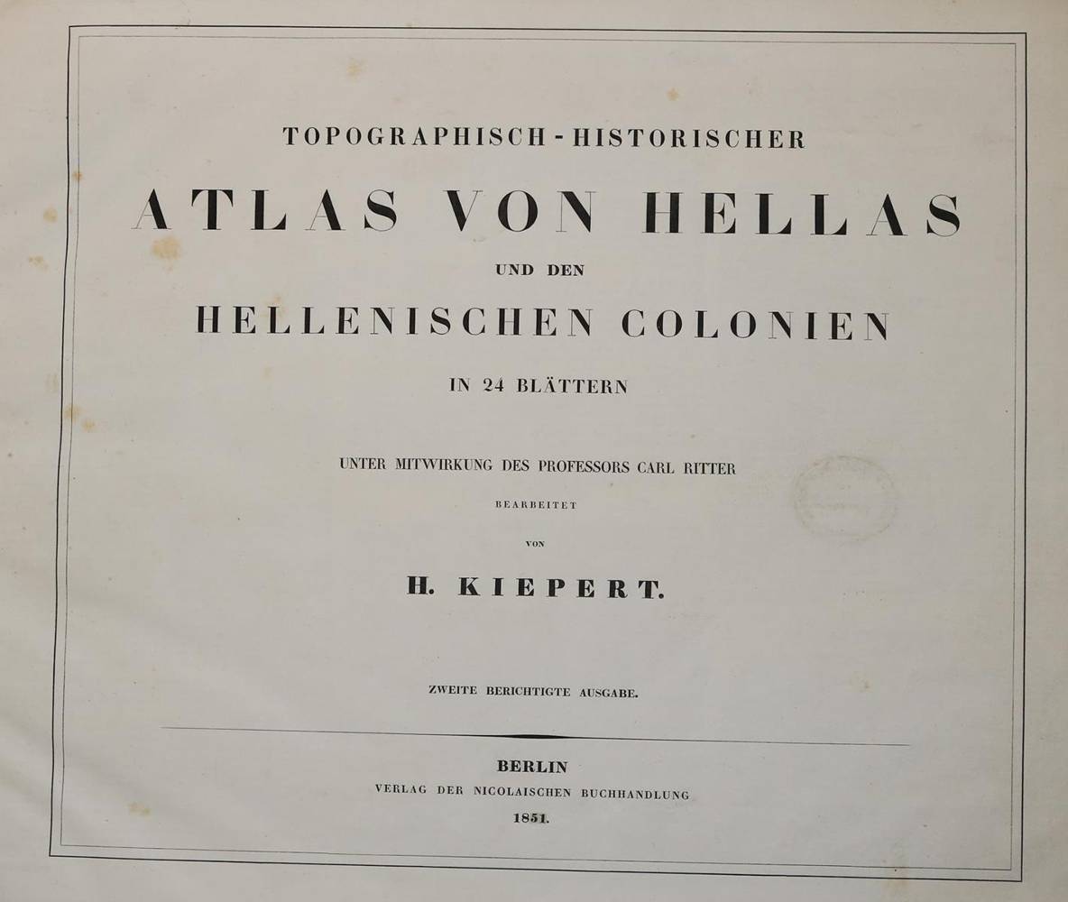 Große Abbildung Nr.2: 138-2579 Kiepert,H.: (Verschiedene Länder - Geschichte, Atlanten)
