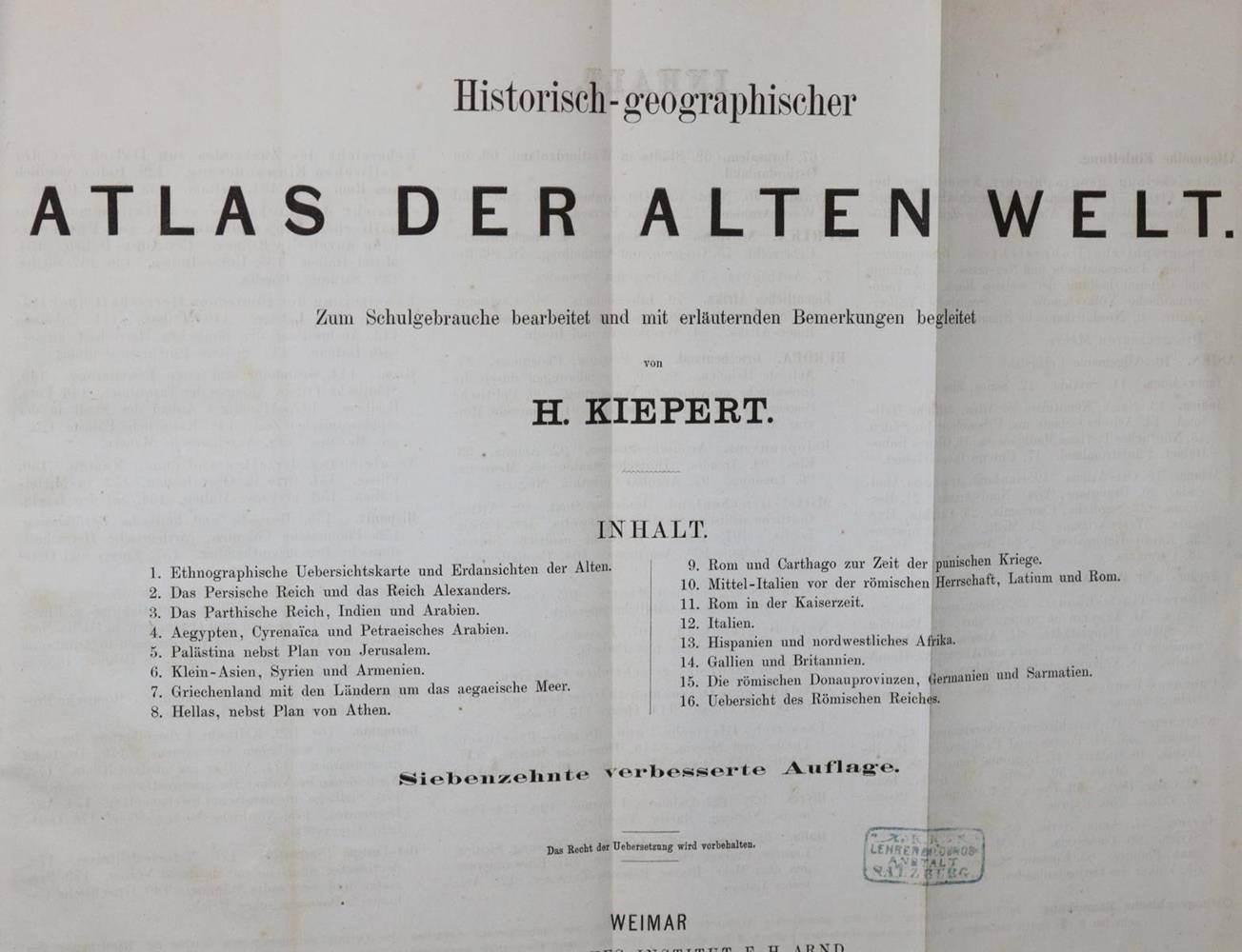 Große Abbildung Nr.1: 138-2587 Sammlung: (Verschiedene Länder - Geschichte, Atlanten)