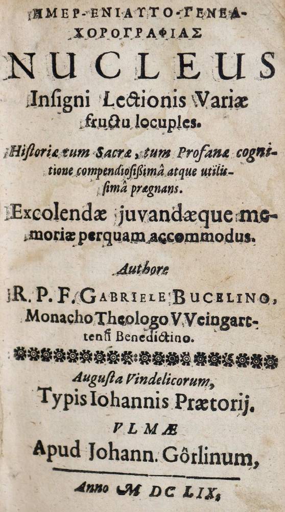 Große Abbildung Nr.1: 138-2606 Bucelin,G.: (Verschiedene Länder - Geschichte)
