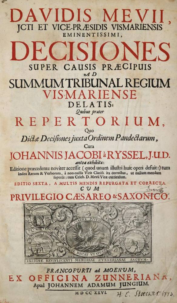 Große Abbildung Nr.1: 138-261 Mevius,D. u. J.J.v.Ryssel. (Ed.).: (Alte Drucke, Handschriften und Theologie)