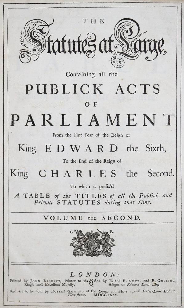 Große Abbildung Nr.1: 138-2652 Statutes at large, The,: (Verschiedene Länder - Geschichte, Grossbritannien)