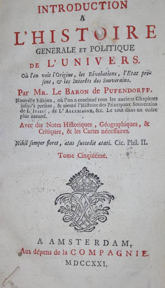 Große Abbildung Nr.1: 138-2692 Pufendorff,(S.)v.: (Verschiedene Länder - Geschichte)