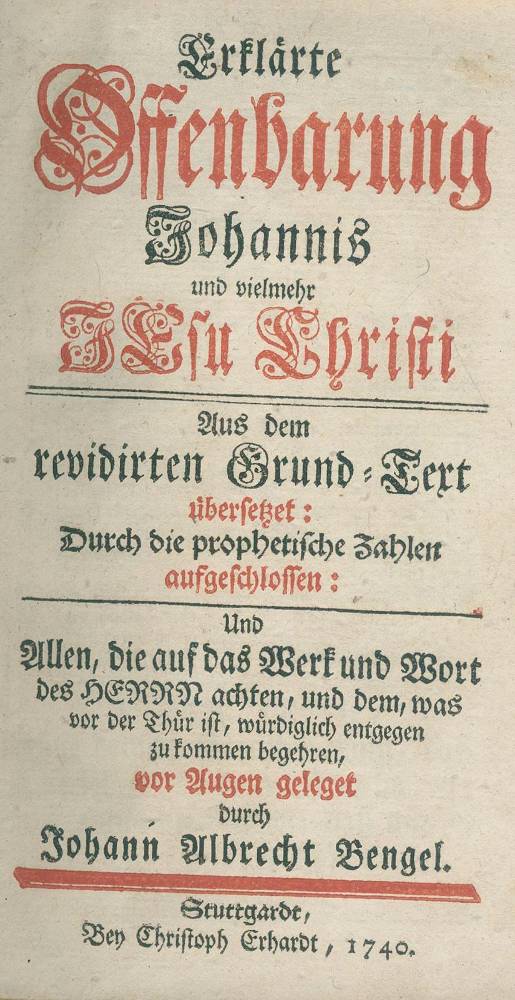 Große Abbildung Nr.1: 138-27 Bengel,J.A.: (Alte Drucke, Handschriften und Theologie)