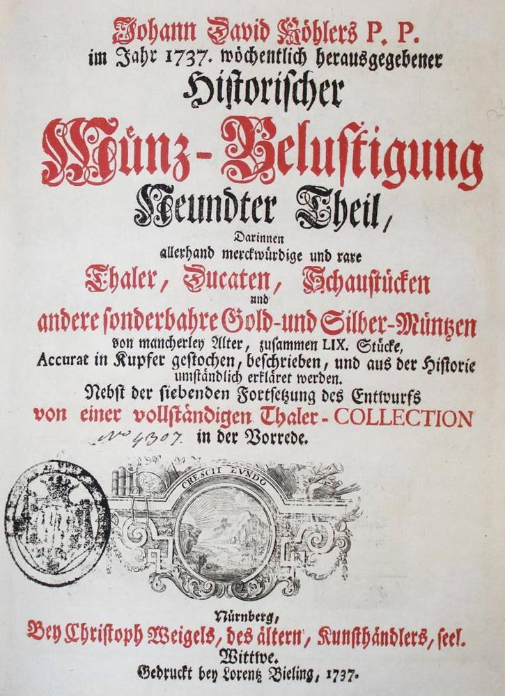 Große Abbildung Nr.1: 138-272 Köhler,J.D.: (Numismatik)