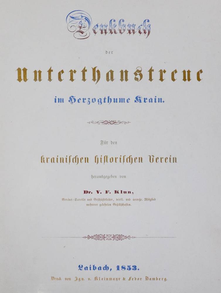 Große Abbildung Nr.1: 138-2721 Klum,V.F.: (Verschiedene Länder - Geschichte, Slowenien, Krain)
