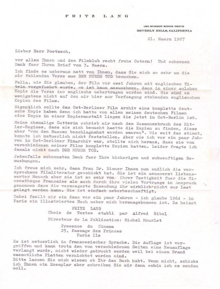 Große Abbildung Nr.1: 138-2763 Lang, Fritz (eig. Friedrich Christian Anton),: (Film - Theater - Tanz)
