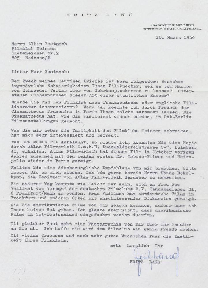 Große Abbildung Nr.1: 138-2764 Lang, Fritz (eig. Friedrich Christian Anton),: (Film - Theater - Tanz)