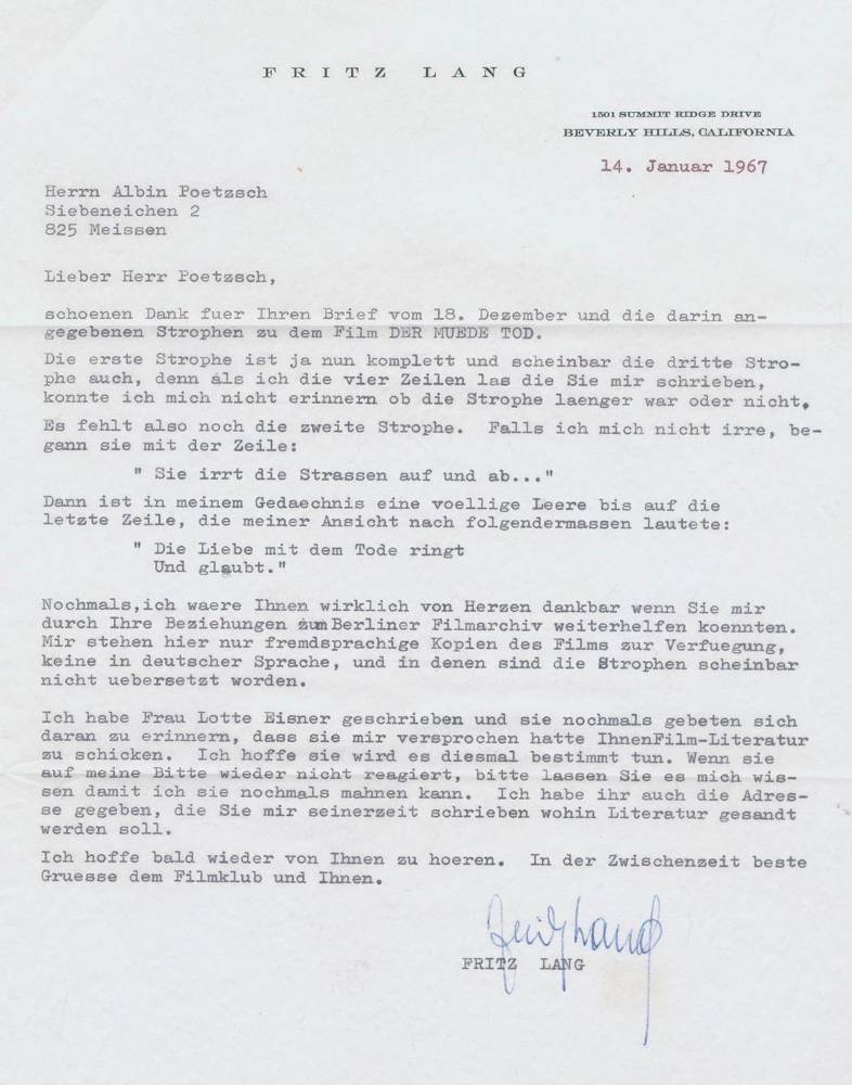 Große Abbildung Nr.1: 138-2776 Lang, Fritz (eig. Friedrich Christian Anton),: (Film - Theater - Tanz)