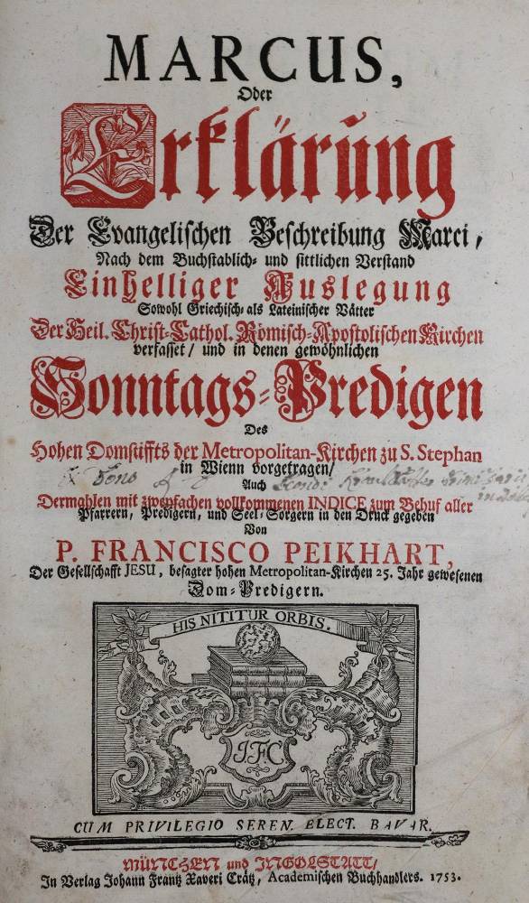 Große Abbildung Nr.1: 138-279 Peikhart,F.: (Alte Drucke, Handschriften und Theologie)