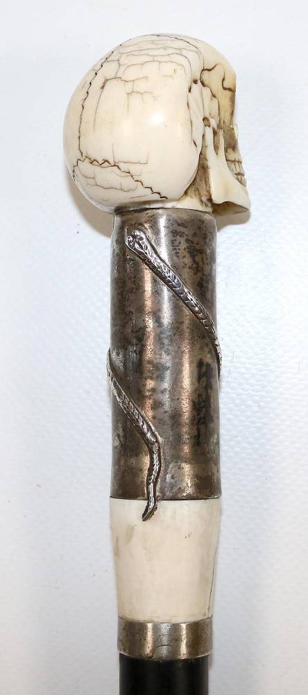 Große Abbildung Nr.4: 138-2829 Totenkopf Spazierstock.: (Varia, Memento Mori)