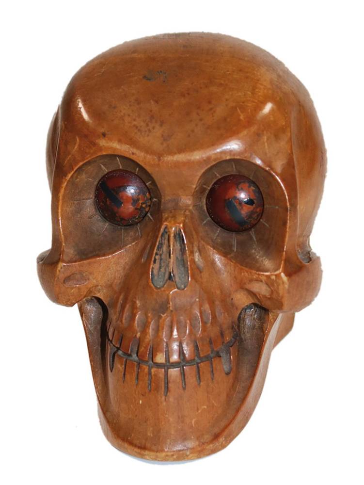 Große Abbildung Nr.1: 138-2830 Totenkopf Tischuhr.: (Varia, Memento Mori)