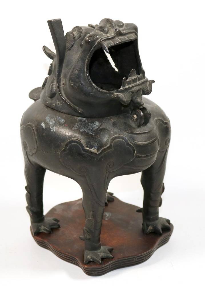 Große Abbildung Nr.1: 138-2912 Bronze Räuchergefäss: (Asiatika, Ritualgegenstände)