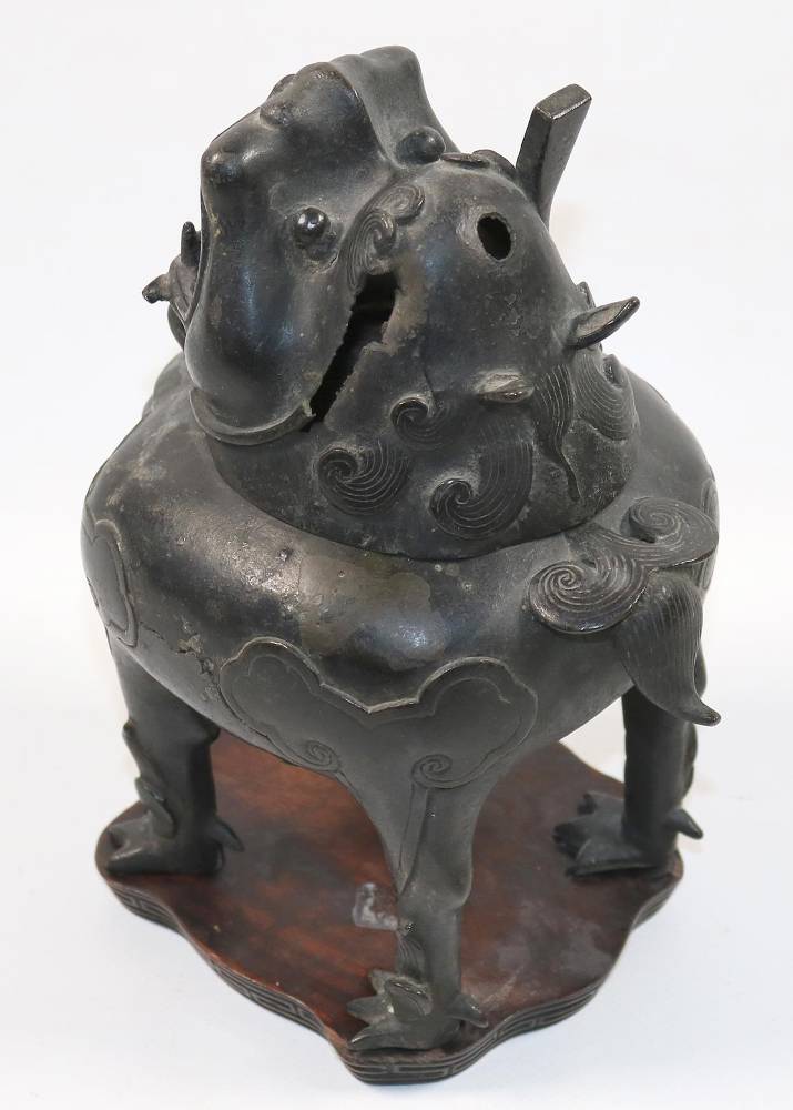 Große Abbildung Nr.2: 138-2912 Bronze Räuchergefäss: (Asiatika, Ritualgegenstände)