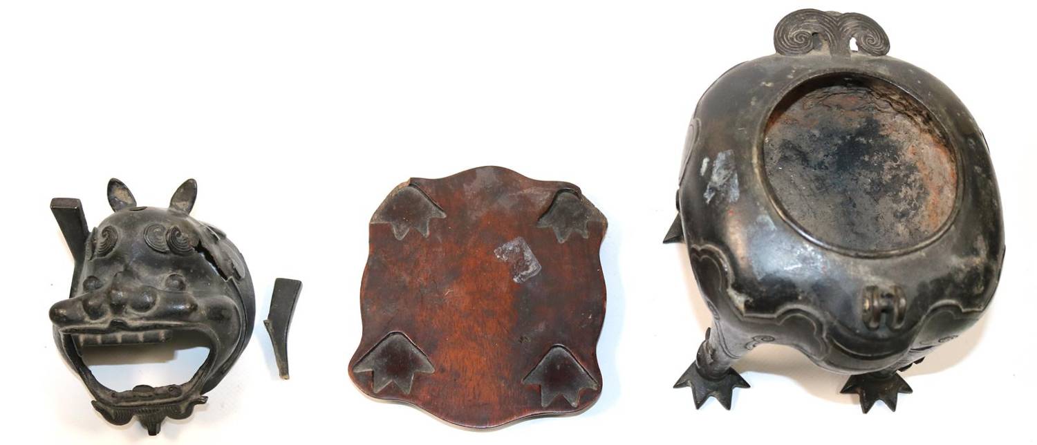 Große Abbildung Nr.4: 138-2912 Bronze Räuchergefäss: (Asiatika, Ritualgegenstände)