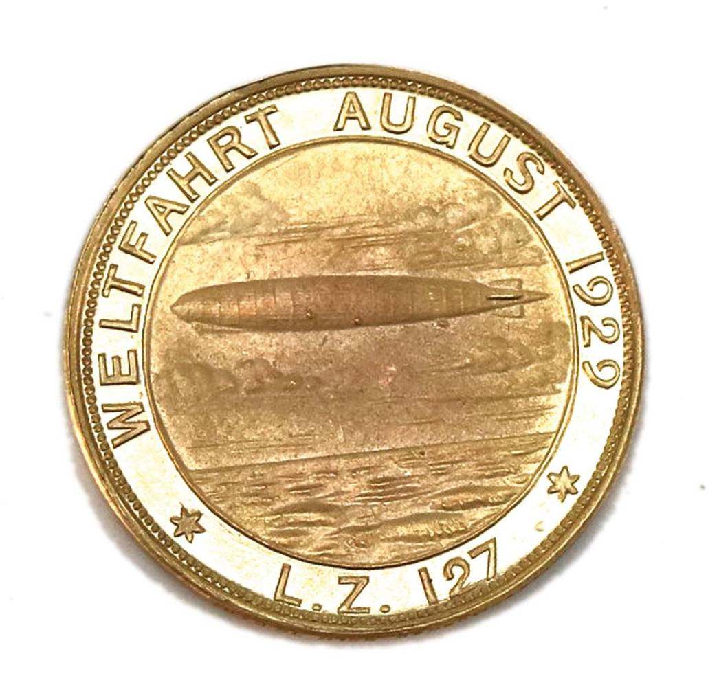 Große Abbildung Nr.1: 138-3052 Goldmedaille Zeppelin: (Münzen und Medaillen, Zeppelin)