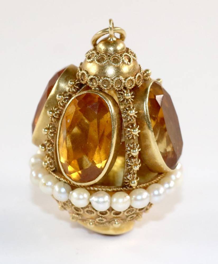 Große Abbildung Nr.3: 138-3101 Prächtiger Citrinanhänger.: (Schmuck, Anhänger)