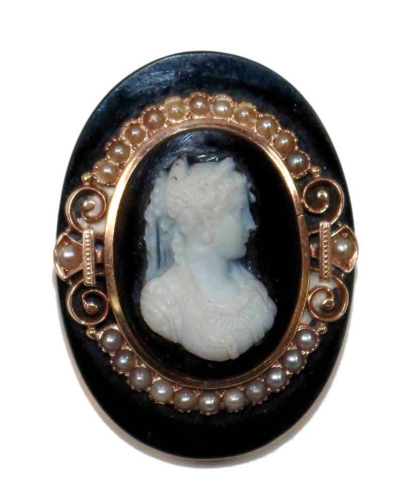 Große Abbildung Nr.1: 138-3104 Kameenbrosche,: (Schmuck, Broschen)
