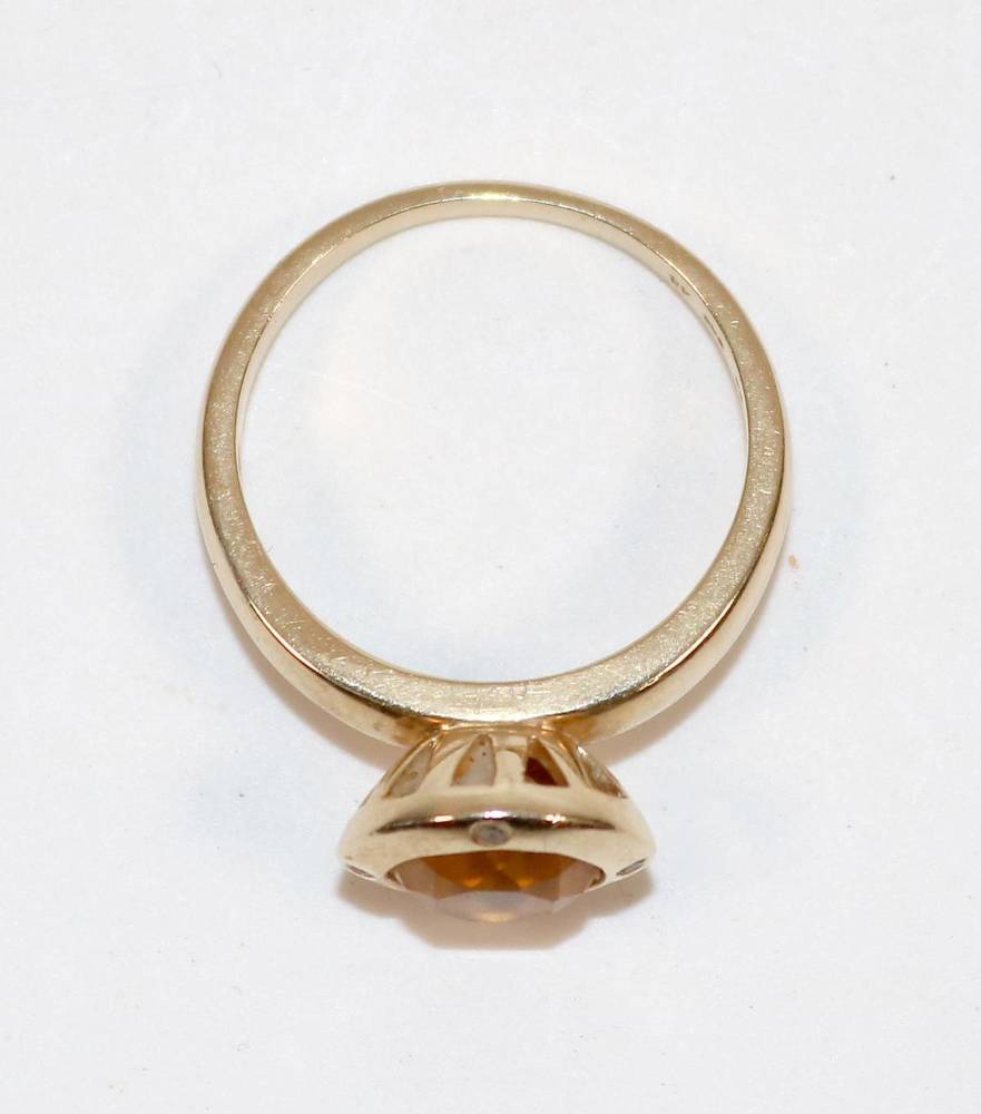 Große Abbildung Nr.2: 138-3116 Damenring Citrin Brillant.: (Schmuck, Ringe)