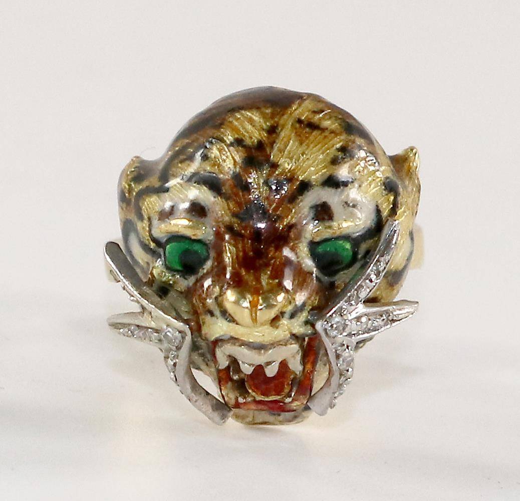 Große Abbildung Nr.3: 138-3118 Leopardenkopf-Ring.: (Schmuck, Ringe)