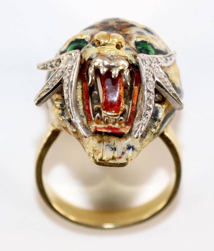 Große Abbildung Nr.4: 138-3118 Leopardenkopf-Ring.: (Schmuck, Ringe)