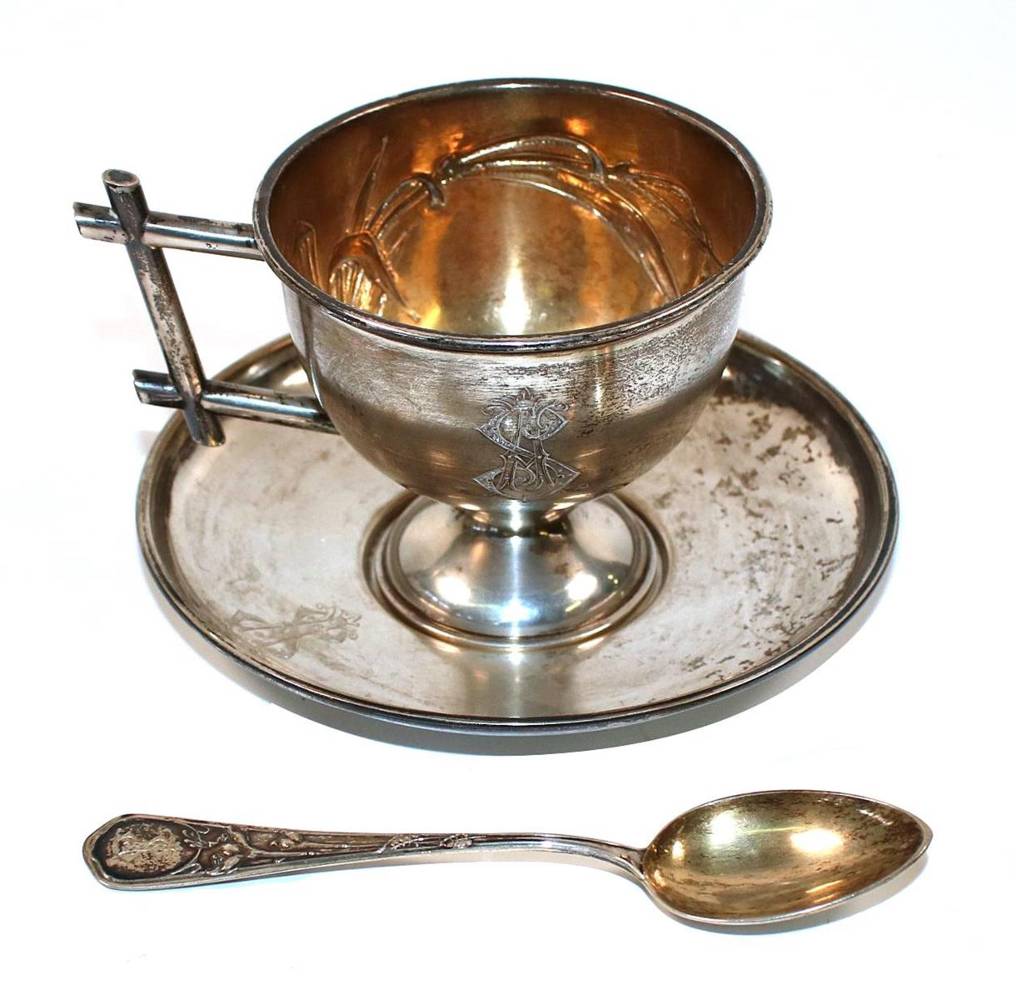 Große Abbildung Nr.1: 138-3128 Jugendstil Kaffeetasse: (Silber)