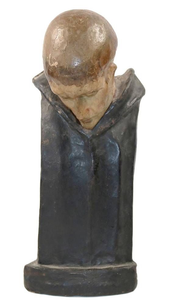 Große Abbildung Nr.1: 138-3149 Halbbildnis eines Mönches.: (Skulpturen - Plastiken)