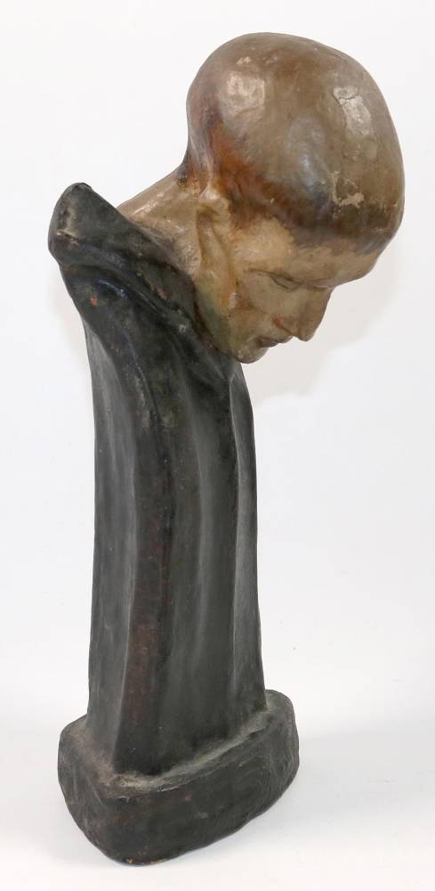 Große Abbildung Nr.2: 138-3149 Halbbildnis eines Mönches.: (Skulpturen - Plastiken)