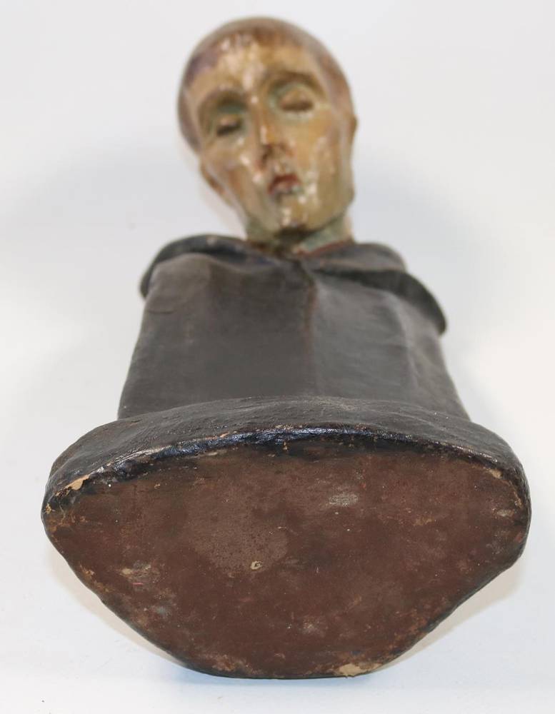 Große Abbildung Nr.4: 138-3149 Halbbildnis eines Mönches.: (Skulpturen - Plastiken)
