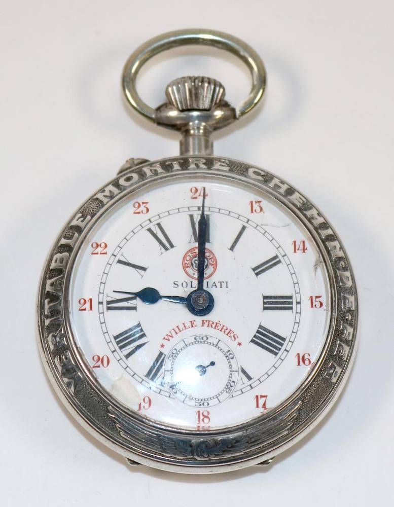 Große Abbildung Nr.1: 138-3232 Eisenbahner-Taschenuhr: (Uhren, Taschenuhren)