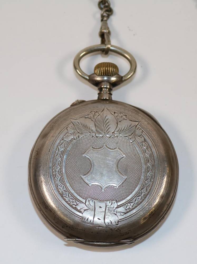 Große Abbildung Nr.2: 138-3234 Kutscheruhr in 800 Silber.: (Uhren, Taschenuhren)