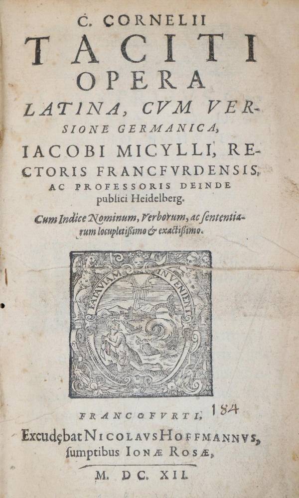 Große Abbildung Nr.1: 138-348 Tacitus,C.: (Alte Drucke, Handschriften und Theologie)