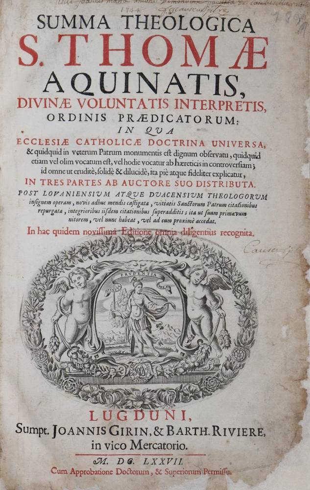 Große Abbildung Nr.1: 138-354 Thomas von Aquin.: (Alte Drucke, Handschriften und Theologie)