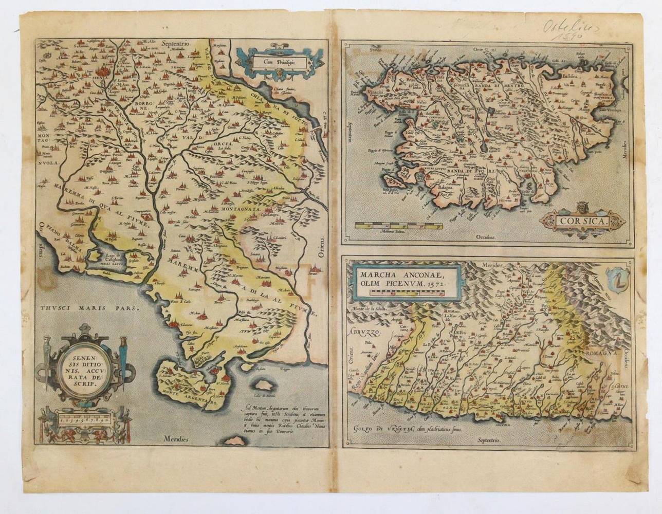Große Abbildung Nr.1: 138-3652 Siena, Korsika, Ancona.: (Ausland, Italien)