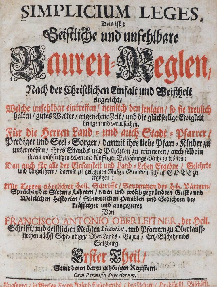 Große Abbildung Nr.4: 138-368 Weislinger,J.: (Alte Drucke, Handschriften und Theologie)