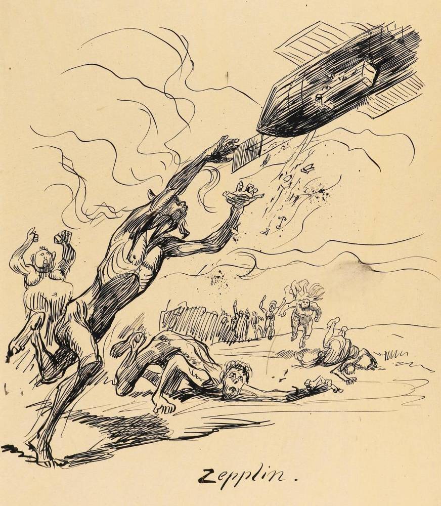 Große Abbildung Nr.1: 138-3720 Kley, Heinrich: (Künstlergraphik, Aeronautik, Zeppelin)