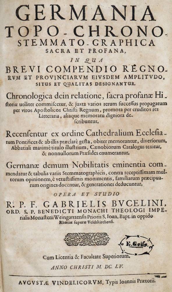 Große Abbildung Nr.1: 138-377 Bucelin,G.: (Genealogie und Heraldik)
