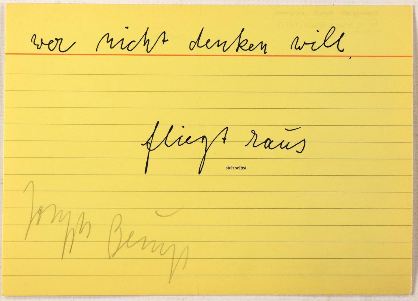 Große Abbildung Nr.4: 138-3772 Beuys, Joseph: (Künstlergraphik)