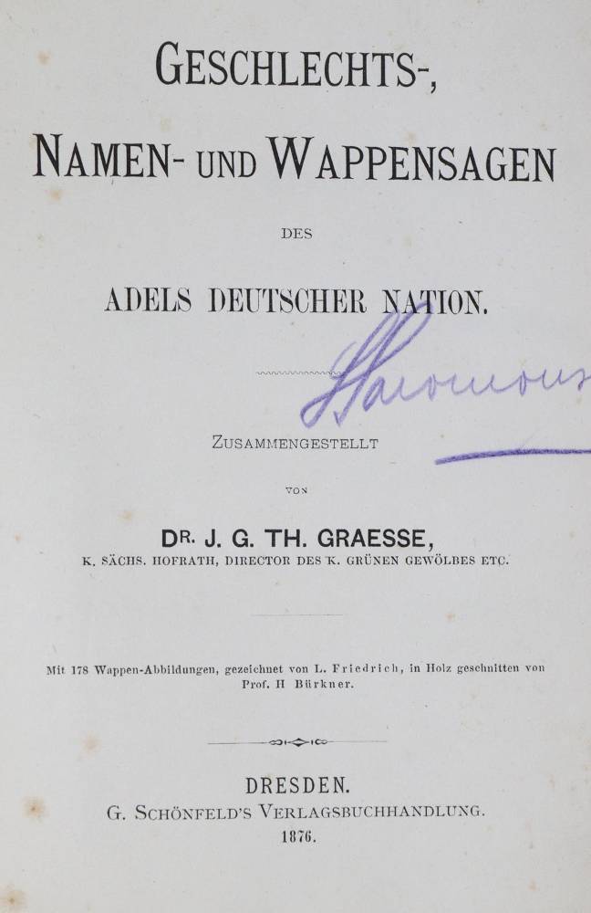 Große Abbildung Nr.1: 138-379 Graesse,J.G.T.: (Genealogie und Heraldik)