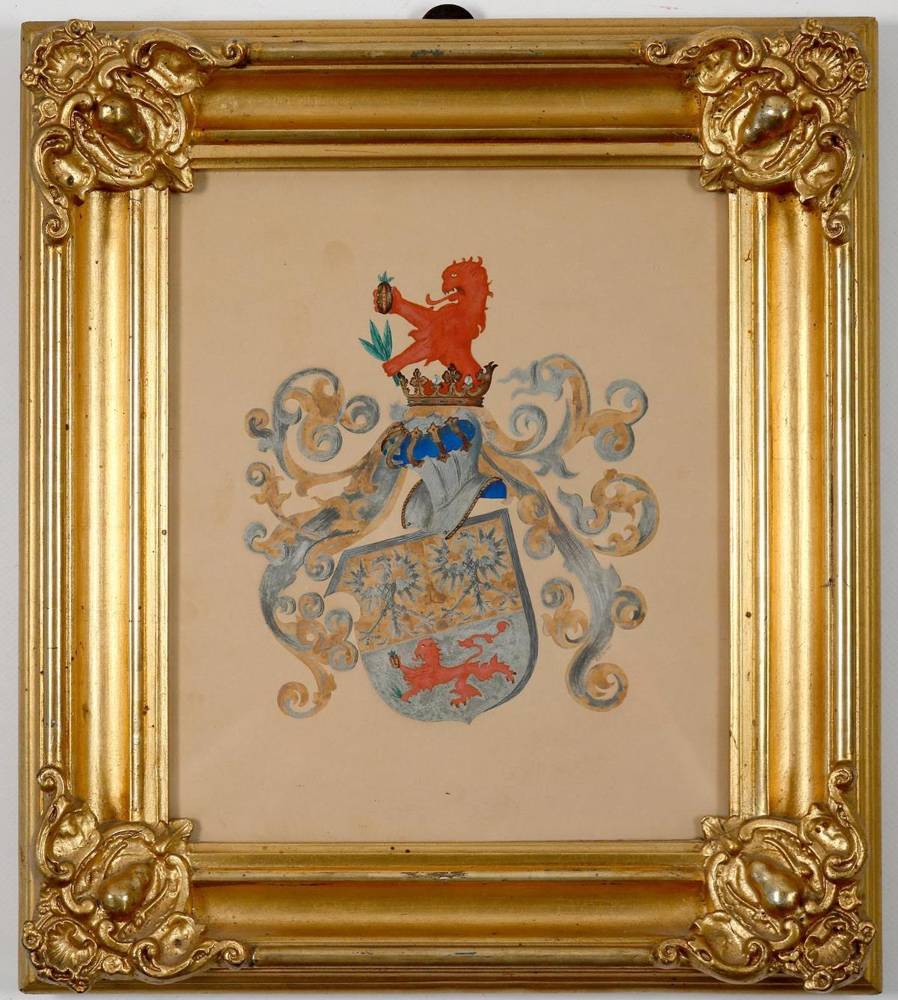 Große Abbildung Nr.1: 138-3858 Franquet Familienwappen.: (Künstlergraphik, Deutschland, Braunschweig)