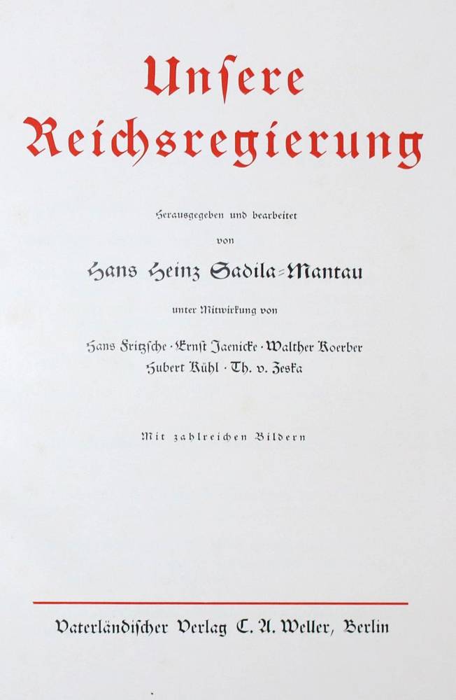 Große Abbildung Nr.1: 138-396 Sadila-Mantau,H.H.: (Nationalsozialismus)