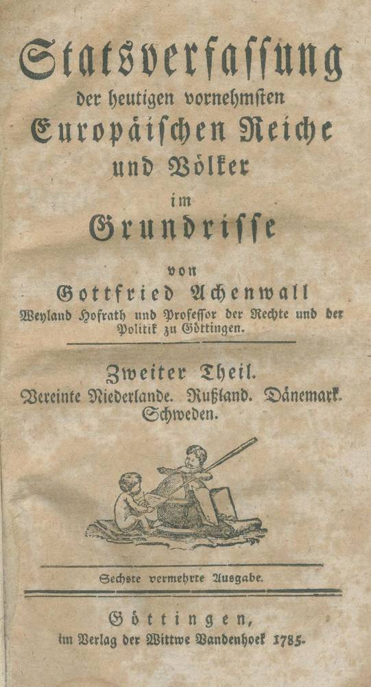 Große Abbildung Nr.1: 138-397 Achenwall,G.: (Politik und Staatswissenschaften)