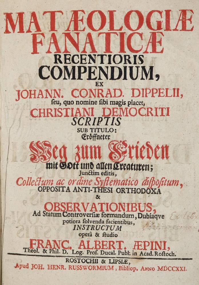 Große Abbildung Nr.1: 138-4 Aepinus,F.A.: (Alte Drucke, Handschriften und Theologie)
