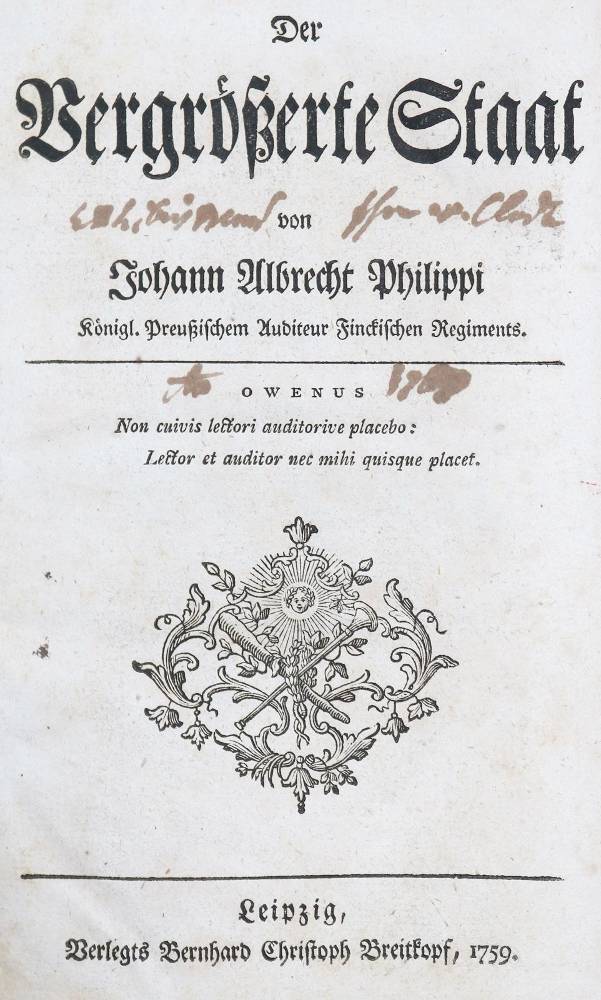 Große Abbildung Nr.1: 138-406 Philippi,J.A.: (Politik und Staatswissenschaften)