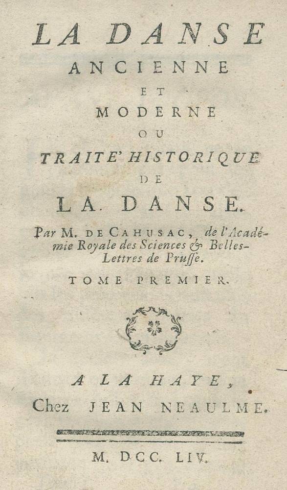 Große Abbildung Nr.1: 138-438 Cahusac,(L.)de.: (Film - Theater - Tanz)