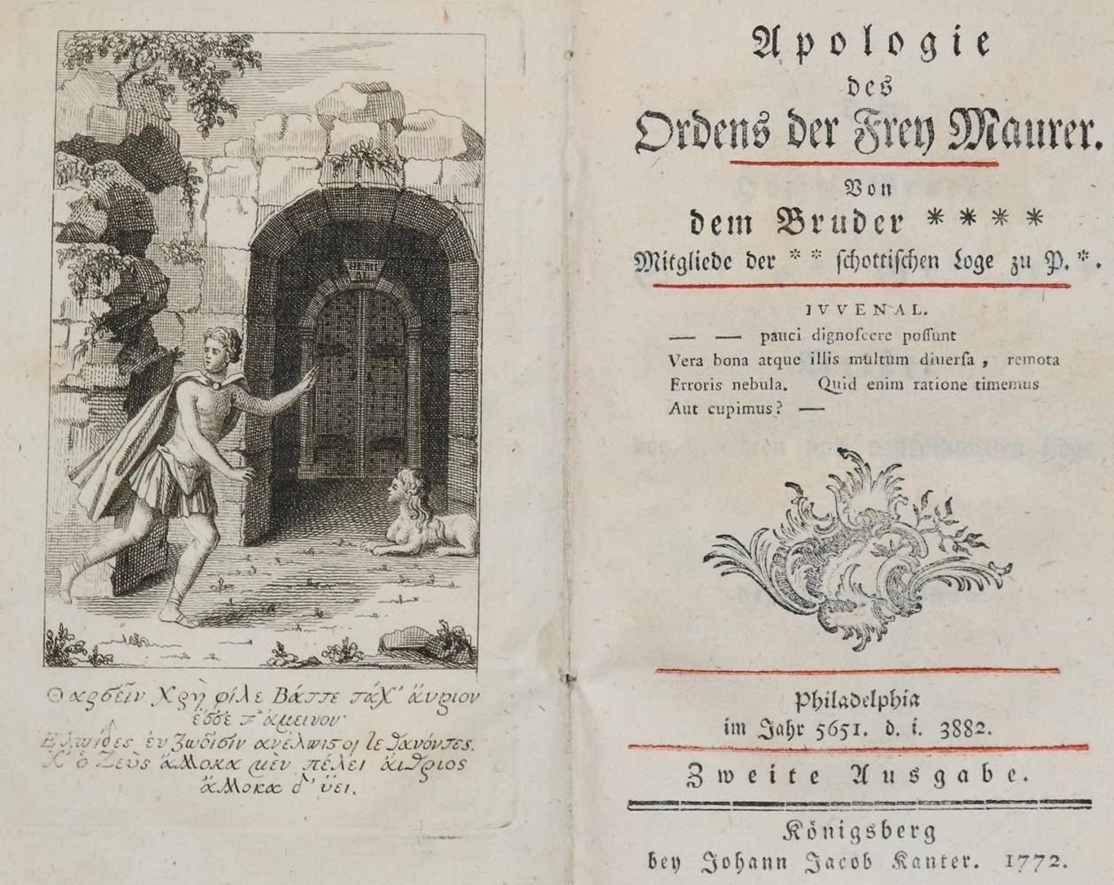 Große Abbildung Nr.1: 138-443 (Starck,J.A.v.).: (Freimaurerei)