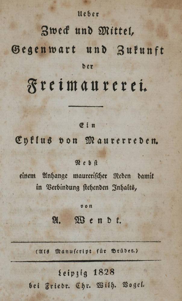 Große Abbildung Nr.1: 138-445 Wendt,A.: (Freimaurerei)