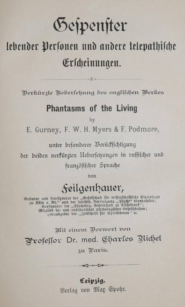 Große Abbildung Nr.1: 138-450 Gurney E./Myers F.W.H./Podmore F.: (Grenzwissenschaften und Okkultismus)