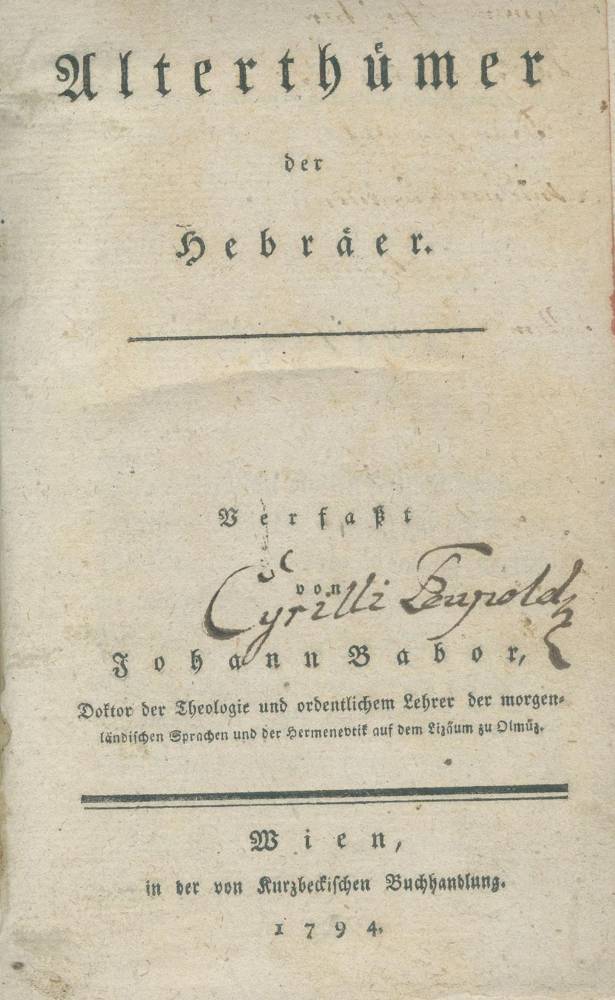 Große Abbildung Nr.1: 138-460 Barbor,J.: (Judaica)